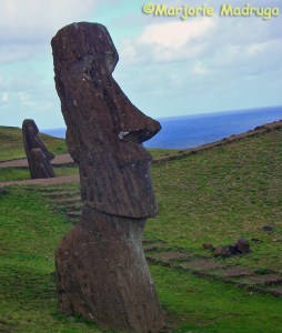 Moai do local conhecido como Fábrica de Moais / Moai an einem Ort bekannt als Moais Fabrik / Moai at the place known as Moais Factory
